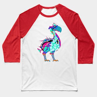 gastornis dinosaur bird in ecopop totonac tribal pattern wallpaper colors Baseball T-Shirt